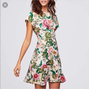 NWOT LOFT Camellia Garden Floral Dress size 4
